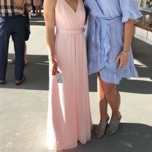 Long Chiffon Dress with Low Crisscross Back